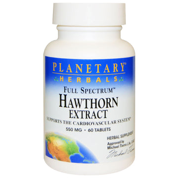 Planetary Herbals, Full Spectrum, Hawthorn Extract, 550 mg, Tablets