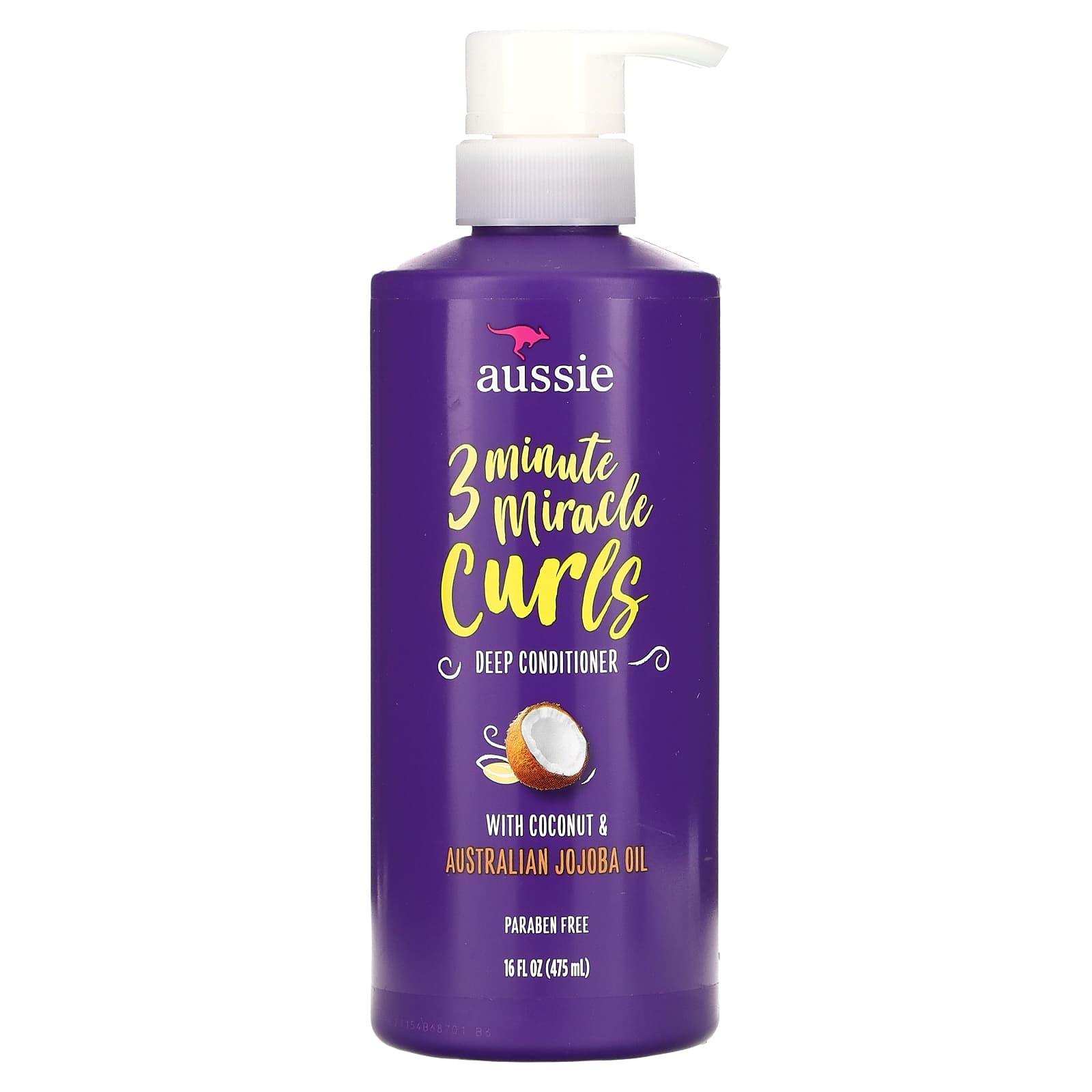 Aussie, 3 Minute Miracle Curls, Deep Conditioner, With Coconut & Australian Jojoba Oil (475 ml)