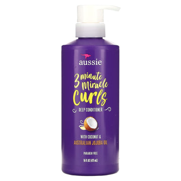 Aussie, 3 Minute Miracle Curls, Deep Conditioner, With Coconut & Australian Jojoba Oil (475 ml)