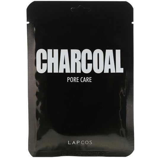 Lapcos, Charcoal Sheet Beauty Mask, Pore Care, 0.84 fl oz (25 ml)