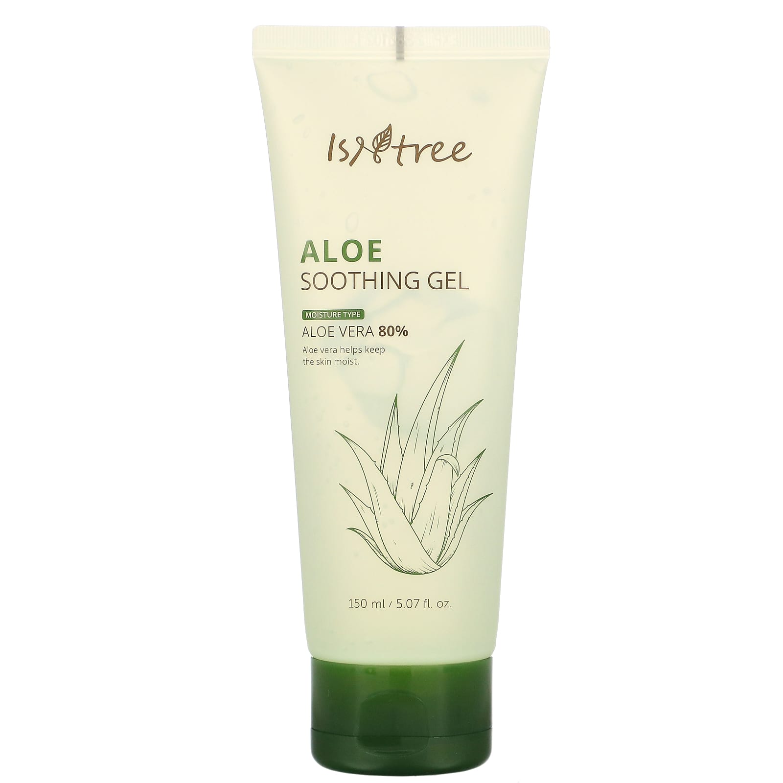 Isntree, Aloe Soothing Gel, Aloe Vera 80% (150 ml)