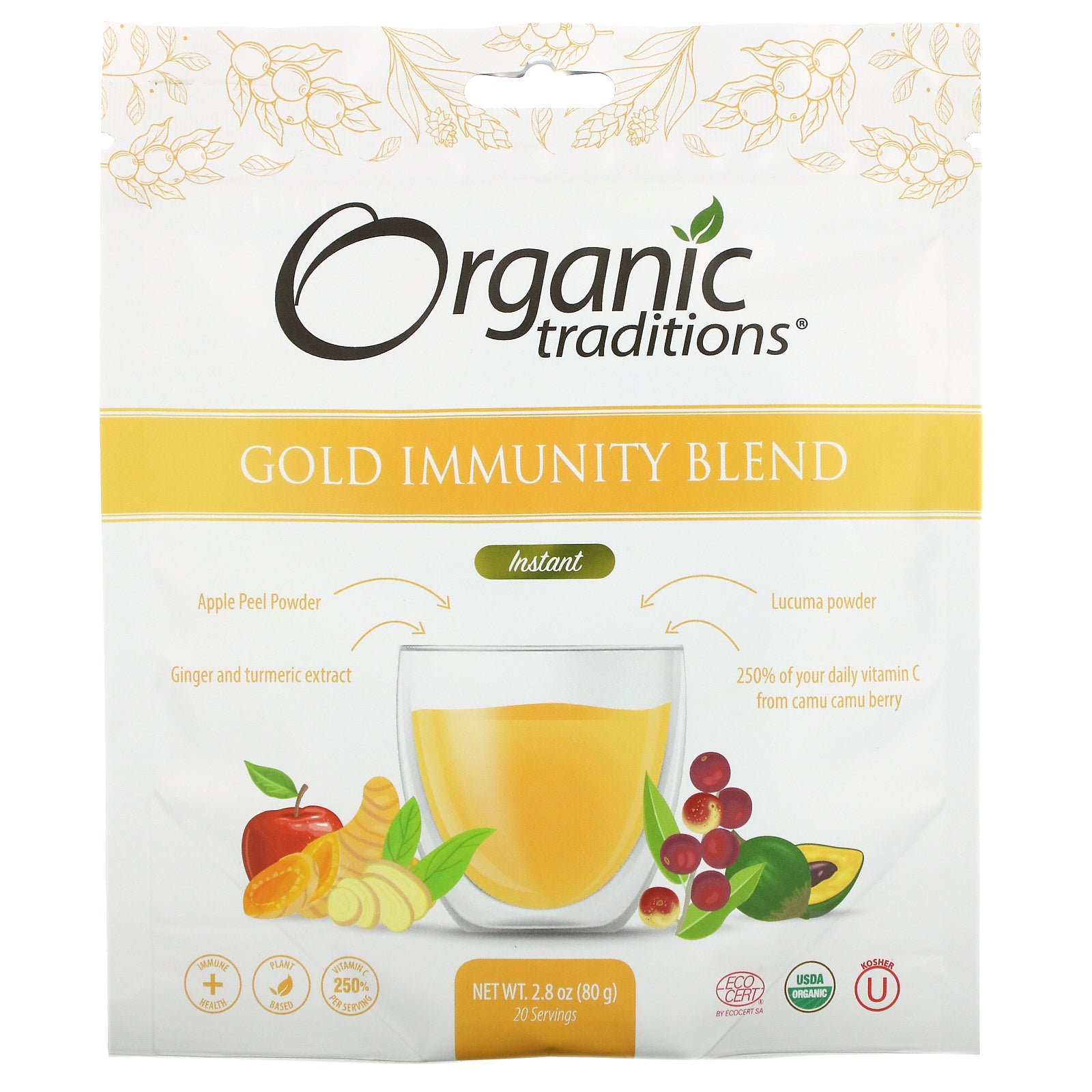 Organic Traditions, Gold Immunity Blend, Instant, (80 G)