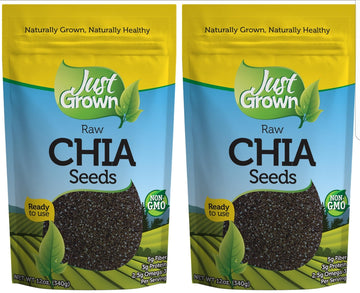 Just Grown Raw Chia Seeds, (Pack of 2) - FREE Shipping