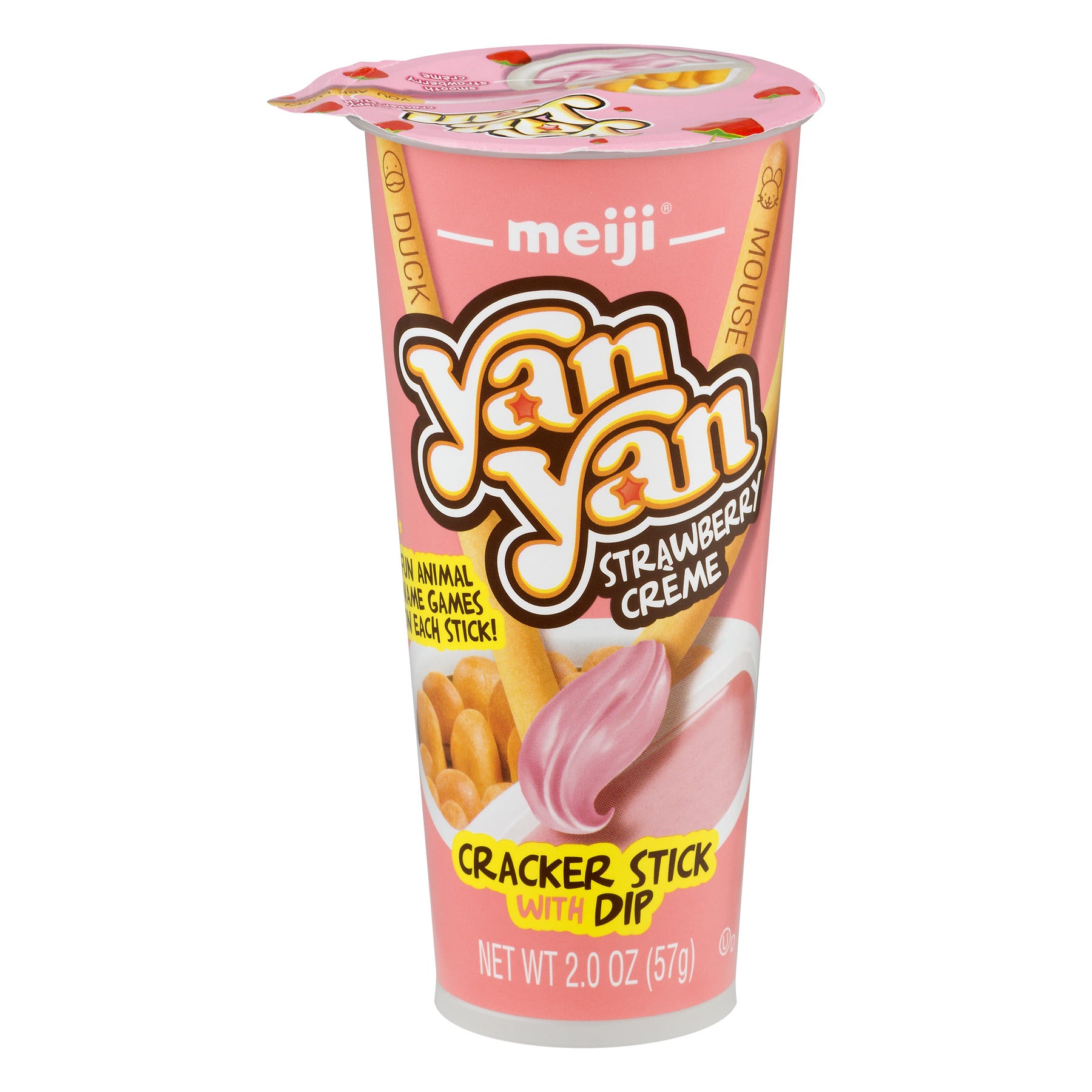 Meiji Yan Yan Strawberry creme Cracker Stick With Dip