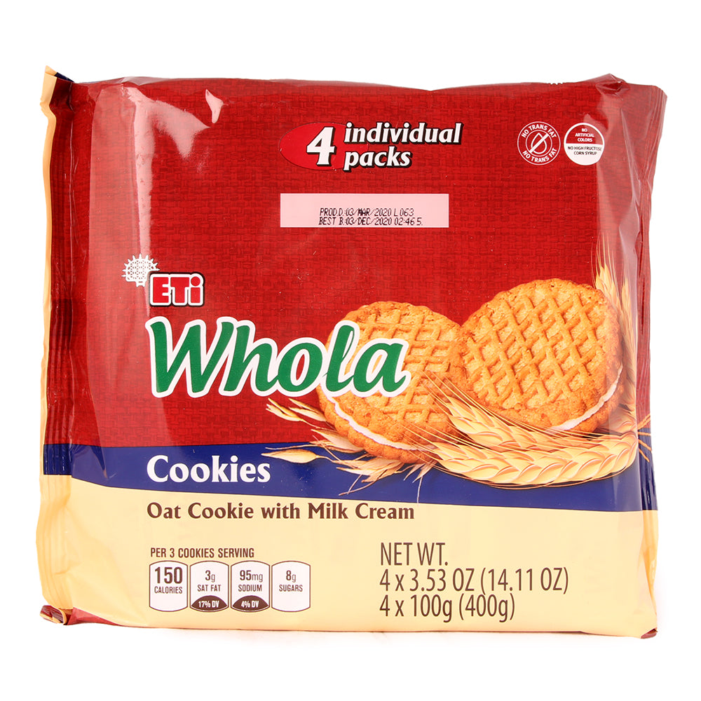 Eti Oat Cookie with Milk Cream -  (4 Pack)