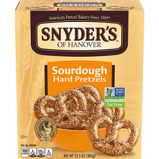 Snyders of Hanover Pretzels, Sourdough Hard Pretzels,  Box (Pack of 12)