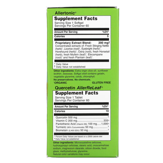 Herbs Etc., Allergy Releaf System, 2 Bottles, 60 Softgels/60 Tablets