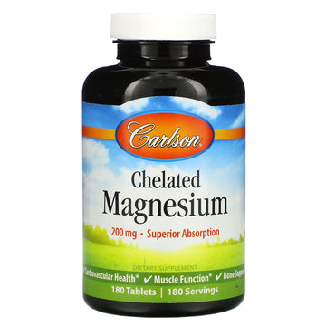Carlson Labs, Chelated Magnesium, 200 mg, Tablets