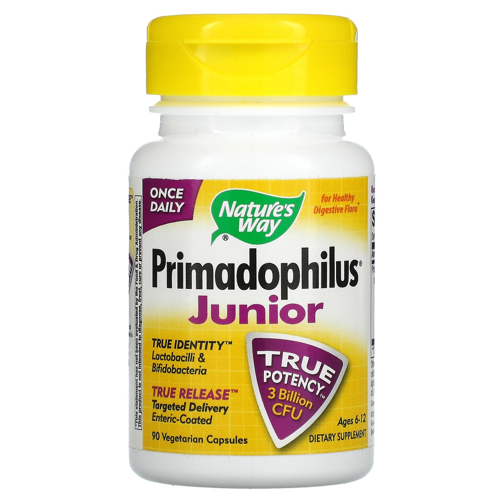 Nature'S Way, Primadophilus Junior, Ages 6-12, 3 Billion Cfu Vegetarian Capsules