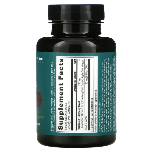 Dr. Axe / Ancient Nutrition, Ancient Herbals, Elderberry + Probiotics, Capsules