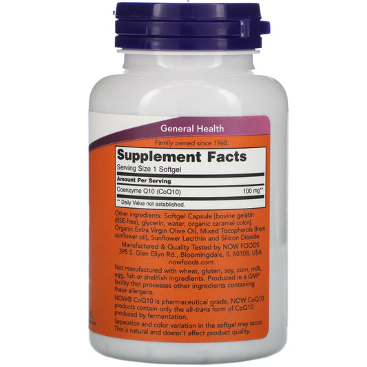 Now Foods, Coq10, 100 Mg Softgels