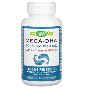Nature's Way, Mega-DHA Premium Fish Oil, 1,000 mg, Softgels