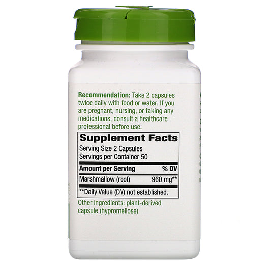 Nature's Way, Marshmallow Root, 480 mg, Vegan Capsules