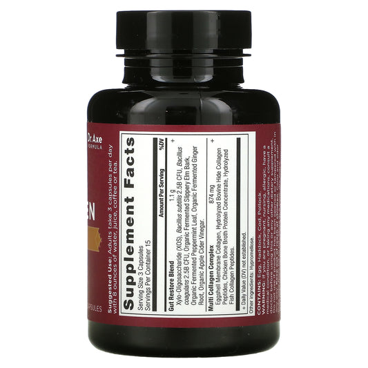 Dr. Axe / Ancient Nutrition, Multi Collagen, Gut Restore Capsules