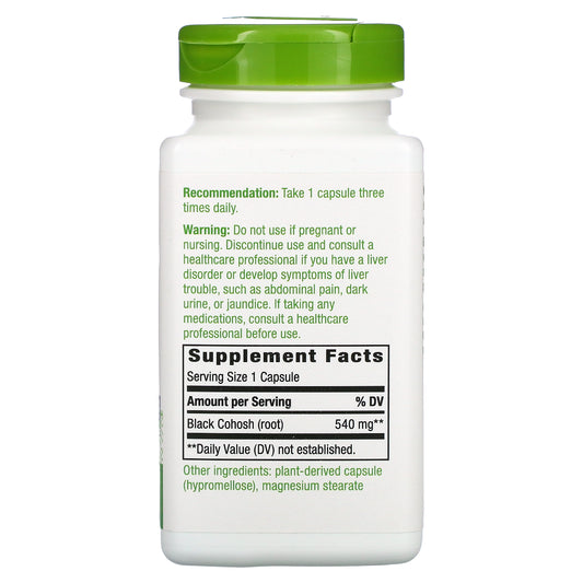 Nature's Way, Black Cohosh Root, 540 mg, Vegan Capsules