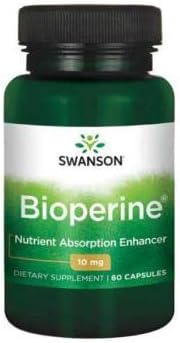 Swanson Bioperine Nutrient Absorption Enhancer 10 Milligrams 60 Capsules