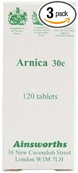 Ainsworths Arnica 30C Homoeopathic Remedy 120 tablet X 3 (Pack of 3)

