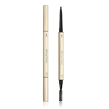 Waterproof brow pencil, brown eyeshadow set with brow spoolie for all brows from dark brown to blondeSmall gold bar double-headed chopsticks eyebrow pencil waterproof and sweat-proof lasting non-decoloring?black?