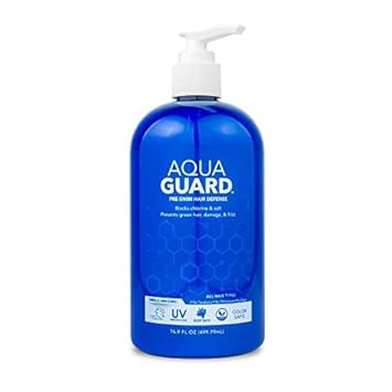 AquaGuard Pre-Swim Hair Defense | Prevents Chlorine Damage + Softens Hair While Swimming | Made in California | Color Safe, Leaves Hair Smelling Great | 16.9