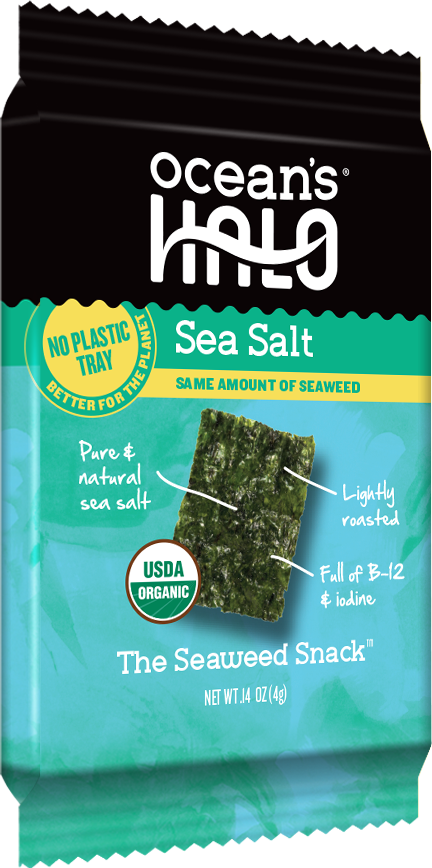 Ocean's Halo Trayless Seaweed Snacks (Sea Salt) 1 case of 20 Units