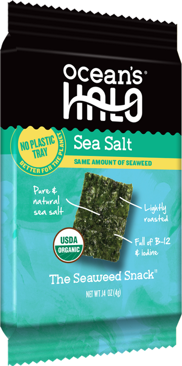 Ocean's Halo Trayless Seaweed Snacks (Sea Salt) 1 case of 20 Units