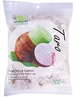 My Chewy Milk Candy Delicious Taro Flavor Net Wt 360 G(100 Pellets) X 1 Bags by Sandee shop