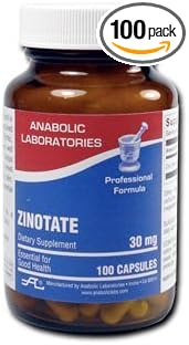 Zinc Picolinate Supplements 30mg - 100 Capsules of Zinotate Zinc for G