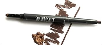 Susan Posnick Cosmetics Eyeliner with Dual Colors and Eyeshadow (Bronze & Copper) – Dual-Ended Angled Pencil & Blendable Self-Dispensing Eye Shadow in Slender Container