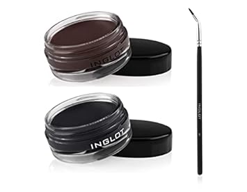 The Beauty Box INGLOT Eyeliner Bundle - AMC Eyeliner Gel 90, AMC Eyeliner Gel 77 and Brush 30T (3-piece)