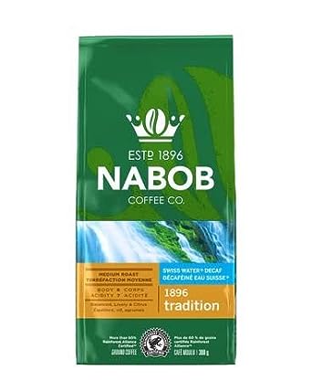 Nabob Ground Decaf Coffee, Swiss Water Decaf 1896 Tradition Medium Roast /  {Imported from Canada}