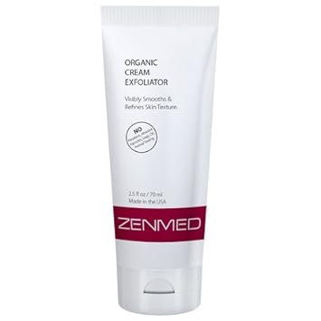 ZENMED Organic Cream Exfoliator - 2.5 . 100% Vegetarian Created Help Oxygenate & Revive Sensitive Skin Types With Jojoba To Scrub & Rid Dead Skin Cells