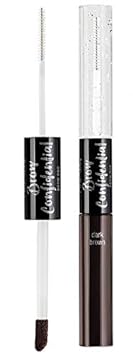 Ardell Brow Confidential Brow Duo, Dual Ended Brow Gel & Fiber Powder, Dark Brown