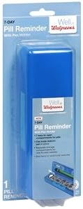 Walgreens 7 Day Pill Reminder W/Pen Holder, Blue, 1 ea