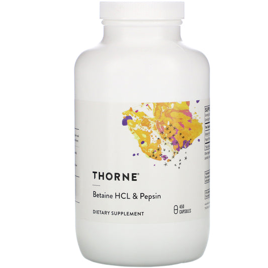 Thorne Research, Betaine HCL & Pepsin Capsules