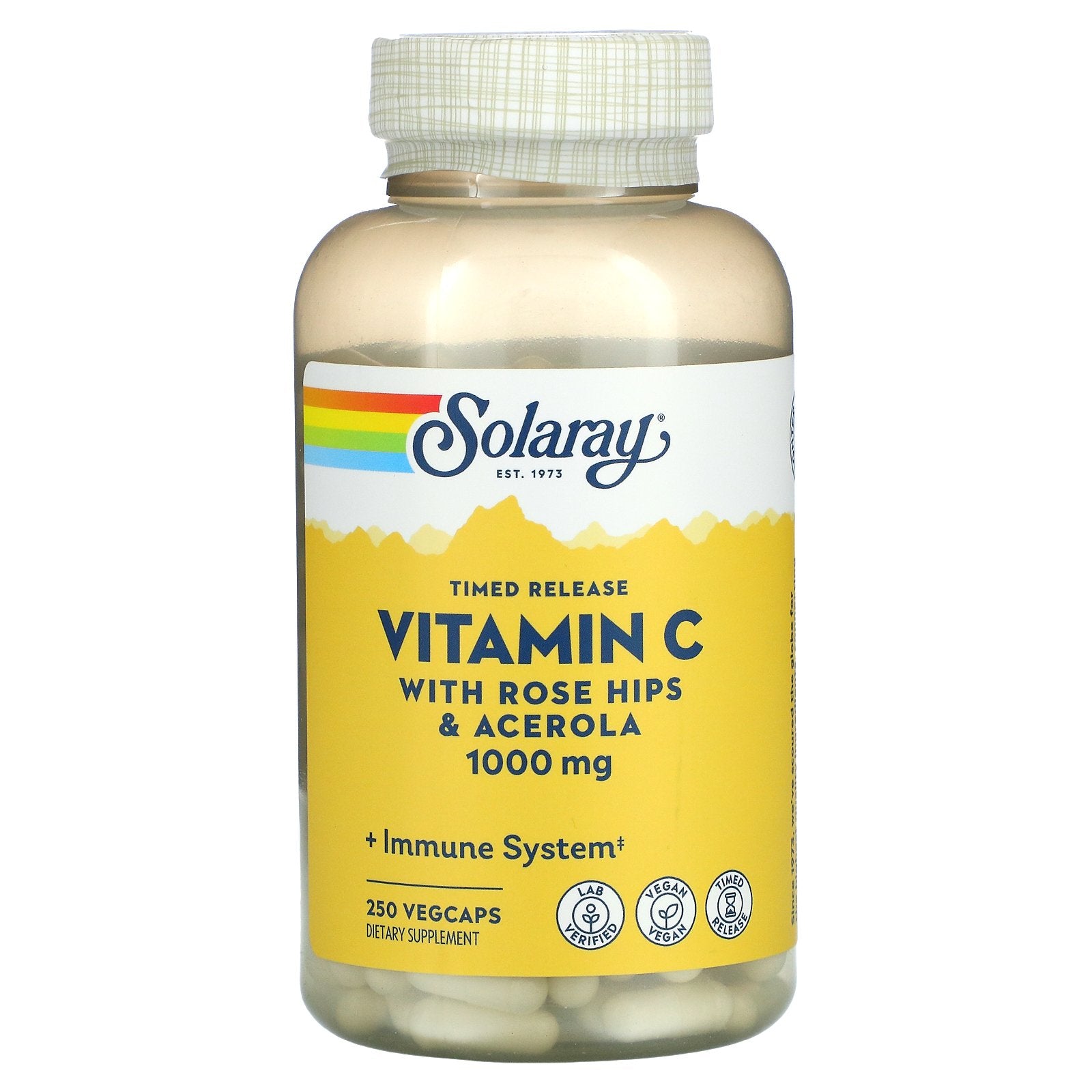 Solaray, Timed Release Vitamin C with Rose Hips & Acerola, 250 VegCaps