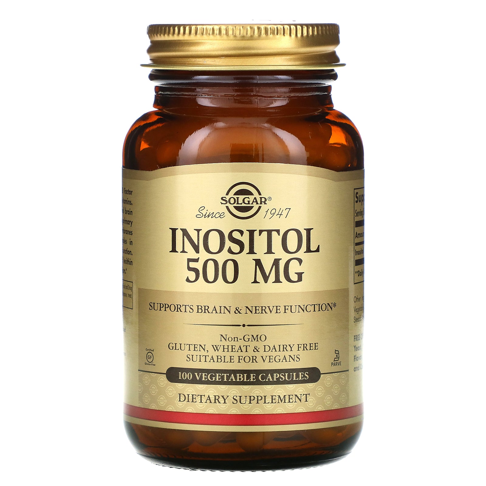 Solgar, Inositol, 500 mg, Vegetable Capsules