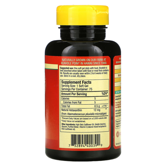 Nutrex Hawaii, BioAstin, Hawaiian Astaxanthin, 12 mg Soft Gels