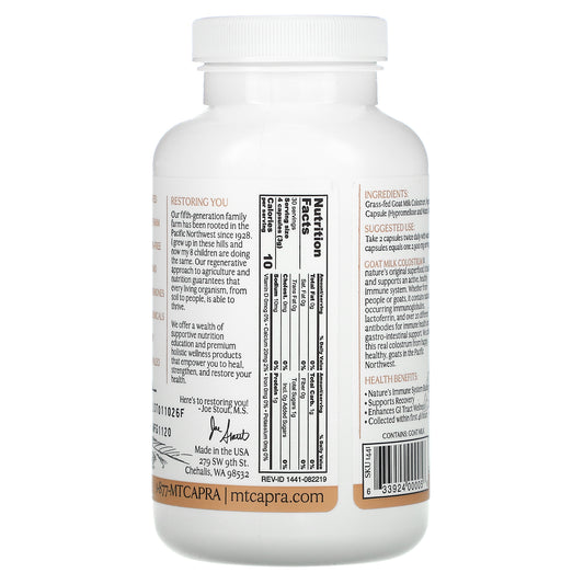 Mt. Capra, Goat Milk Colostrum Capsules