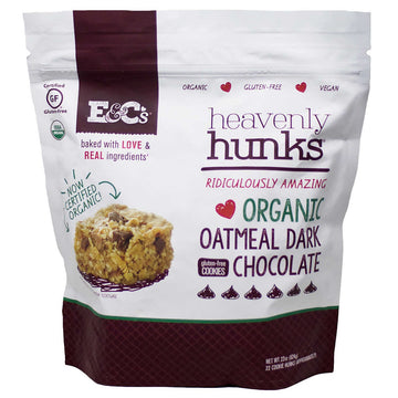 E&C's Heavenly Hunks Organic Oatmeal Dark Chocolate Cookies