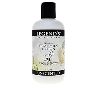 Legend's Creek Farm Lotion, Premium Goat Milk Lotion, Body, Hand & Face, Deeply Moisturizing, Shea Butter, Sunower Oil & Aloe, No Harsh Chemicals, Handmade in USA, 9  (Unscented L.)