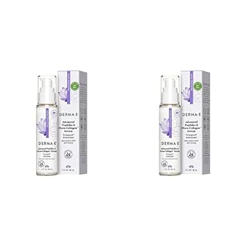 DERMA E Advanced Peptides & Collagen Serum, Double-action infused facial serum works day/overnight -Firming anti-wrinkle skin & eye firming. Smooths the look of wrinkles and deep lines (Pack of 2)