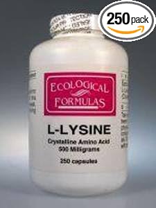 L-Lysine 500mg 250 Capsules by Ecological Formulas
