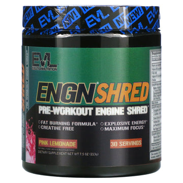 EVLution Nutrition, ENGN Shred, Pre-Workout Shred Engine, Pink Lemonade