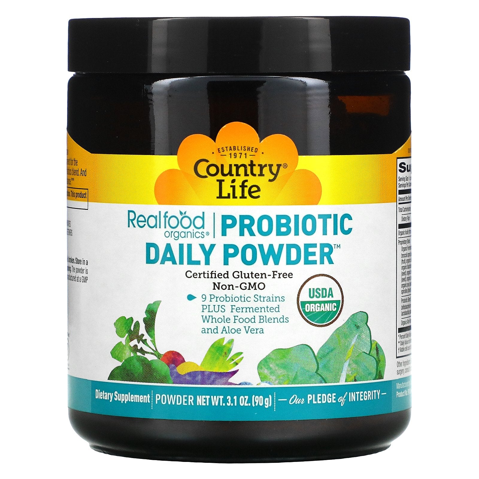 Country Life, Realfood Organics, Probiotic Daily Powder