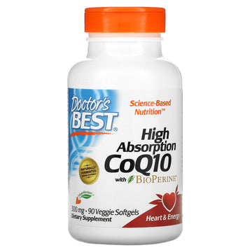 Doctor's Best, High Absorption CoQ10 with BioPerine, 300 mg Veggie Softgels