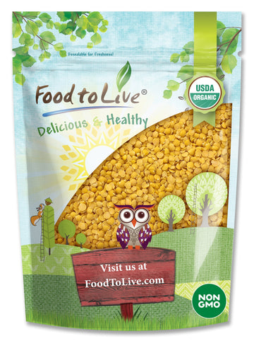 Organic Yellow Split Lentils— Dry Beans, Non-GMO, Kosher, Raw, Moong Dal, Bulk — by Food to Live