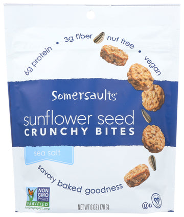 Somersaults Sunflower Seed Crunchy Bites, Sea Salt Case of 6