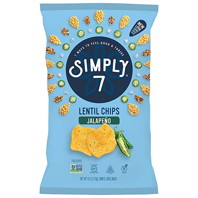 Simply 7 Lentil Chips, Jalapeno, Packaging May Vary