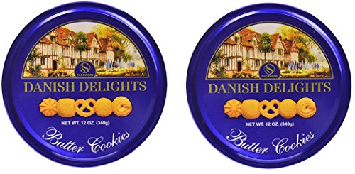 Sherwood DANISH DELIGHTS Butter Cookies, In a Nice Attractive Gourmet Gifting Tin, Box Pack Of 2