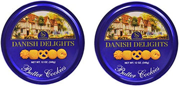 Sherwood DANISH DELIGHTS Butter Cookies, In a Nice Attractive Gourmet Gifting Tin, Box Pack Of 2